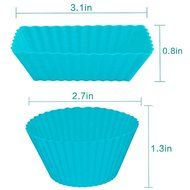 Silicone Cupcake Cups Liners 24 Pack Reusable Silicone Muffin Baking Cups Rainbow Bento Cups by Cherbell N4