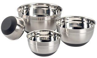 ChefLand Mixing Bowl with Non-Slip Silicone Base, 1-1/2, 3, 5 and 8-Quart, Stainless Steel, Set of 4