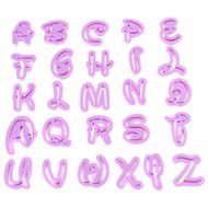 TANGCHU Alphabet/Letter Shape Cookie Cutter Set 1.960.51inch Purple