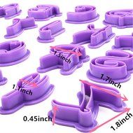 TANGCHU Alphabet/Letter Shape Cookie Cutter Set 1.960.51inch Purple N4