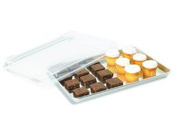 Artisan 2-Piece Professional Baking Set with Quarter-Size Cookie Sheet Pan and Silicone Baking Mat with Red Border N11