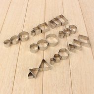 Yosoo 24pcs Geometric Shape Cookie Cutters Set - Stainless Steel Biscuit Chocolate Cutters Set Assorted Shapes... N3