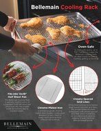 Top Rated Bellemain Cooling Rack - Baking Rack , Chef Quality 12 inch x 17 inch - Tight-Grid Design, Oven Safe...