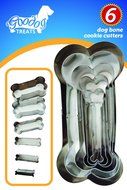 Cookie Cutters Dog Bone Shape Great Set of 6pc By Goodog Treats, stainless steel, By La Cucina&#039;s Best