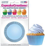 Cupcake Creations 2&quot; Baking Cups Light Blue 32 Pack No Muffin Pan Needed 8863 N2