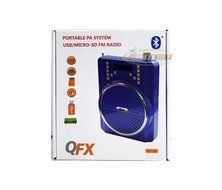 QFX BT-84 Rechargeable PA System w/Bluetooth/USB/MicroSD-IN/Headset Mic - BLUE