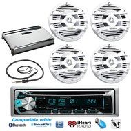 New Kenwood Marine Bluetooth CD MP3 USB AUX iPod iPhone Radio Stereo Player With 4 X 6.5" Inch Kenwood Marine...
