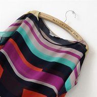 AIMTOPPY Sexy Women Summer Perspective Casual Loose Chiffon Tops short sleeve Blouses T-Shirt (L, Colorful) N4