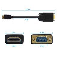 VAlinks Active HDMI Male to VGA Male D-SUB 15 Pin M/M Video Converter Cable Adapter Support Full 1080P Convert... N7