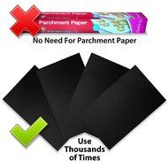(Set of 4) Premium Non-Stick Baking Mats and Cookie Sheets - Black (15.75 x 13) N5