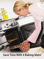 (Set of 4) Premium Non-Stick Baking Mats and Cookie Sheets - Black (15.75 x 13) N7