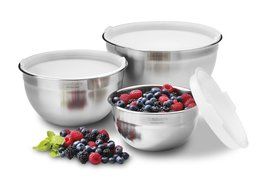 Cuisinart CTG-00-SMB Stainless Steel Mixing Bowls with Lids, Set of 3 N2