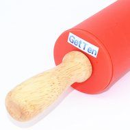 GetTen Rolling Pin Silicone Food Grade Dough Non-stick Surface Wooden Handle 1 PCS ( Random Color) N7