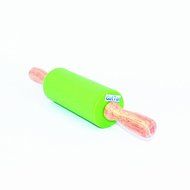 GetTen Rolling Pin Silicone Food Grade Dough Non-stick Surface Wooden Handle 1 PCS ( Random Color) N8