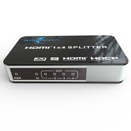 Goronya 4 Port HDMI to HDMI Splitter 1 in 4 out Amplifier Support 4K x 2K Ultra HD and 3D Full HD 1080P N2
