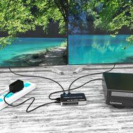 Goronya 4 Port HDMI to HDMI Splitter 1 in 4 out Amplifier Support 4K x 2K Ultra HD and 3D Full HD 1080P N5