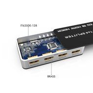 Goronya 4 Port HDMI to HDMI Splitter 1 in 4 out Amplifier Support 4K x 2K Ultra HD and 3D Full HD 1080P N6