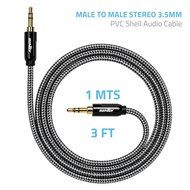 Sentey LS-6620 Braided Metal Stereo Male to Male Aux Cable, 3 Feet(3.5mm)