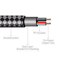 Sentey LS-6620 Braided Metal Stereo Male to Male Aux Cable, 3 Feet(3.5mm) N6