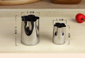 Lingstar Cookie Cutters Stainless Steel Mini Animal Shape Fruit Vegetable Mold Pack of 8 Red