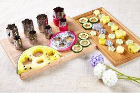 Lingstar Cookie Cutters Stainless Steel Mini Animal Shape Fruit Vegetable Mold Pack of 8 Red N3