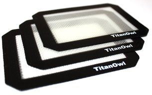 3 Silicone Mat Platinum Cured + Non-stick Jar + TitanOwl Carving Tool , Pad with Black corners 5.5&quot; x 4.5&quot; N2