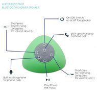 YOPO&reg; New Mini Wireless Waterproof Shower Stereo Bluetooth Speaker W/Mic &amp; Suction Cup Mount, For Use With Latest... N4