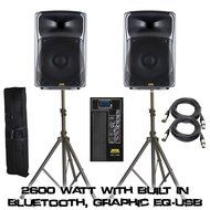 (Pair) KALO 215ABT 15" Active/Powered DJ/PA Wireless Speakers Totaling 2600 Watt (Both) With Built In Bluetooth...
