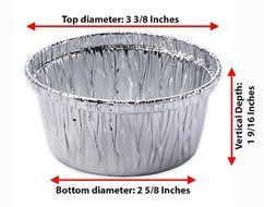 Katgely Aluminum Utility Cup with Plastic Lid 4 Ounces for Baking and Take Out (Pack of 50) N2