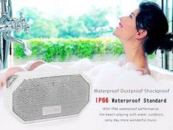 Wireless Speaker, Portable Pocket Waterproof Shockproof Speaker with Mic by New Bee (White) N6