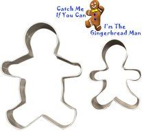 Gingerbread Man Cookie Cutters - Set of 2 Multipurpose Cutters, One 5-inch, One 3-inch