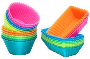 Ipow Silicone Cupcake Baking Muffin Cups Liners Molds Sets,24pack