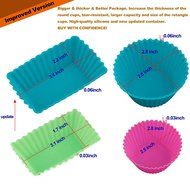 Ipow Silicone Cupcake Baking Muffin Cups Liners Molds Sets,24pack N3