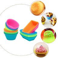 Ipow Silicone Cupcake Baking Muffin Cups Liners Molds Sets,24pack N4