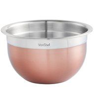 VonShef Premium 2pc Copper Stainless Steel Colander and 7 inch Mixing Bowl Set N5