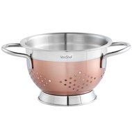 VonShef Premium 2pc Copper Stainless Steel Colander and 7 inch Mixing Bowl Set N6