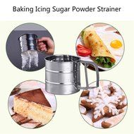 Chengor Baking Stainless Steel Shaker Sieve Cup Mesh Crank Flour Sifter with Measuring Scale Mark for Flour Icing... N4