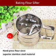 Chengor Baking Stainless Steel Shaker Sieve Cup Mesh Crank Flour Sifter with Measuring Scale Mark for Flour Icing... N7