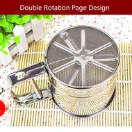Chengor Baking Stainless Steel Shaker Sieve Cup Mesh Crank Flour Sifter with Measuring Scale Mark for Flour Icing... N8