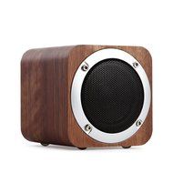 Portable Wooden Bluetooth Stereo Speaker Super Bass Subwoofer Support FM TF Card U Disk Soundbox Color Walnut