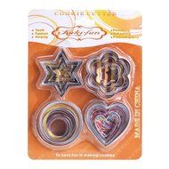 12 Pieces Metal Cookie Cutters, 3 Stars Shape, 3 Flowers Shape, 3 Round Shape, 3 Hearts Shape (Assorted Sizes) N7