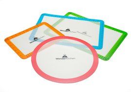 WonderKitchen Silicone Baking Mat Set - Non Stick Mats for Cookie Sheets, Toaster Ovens, Pizza Pans, and Microwave...