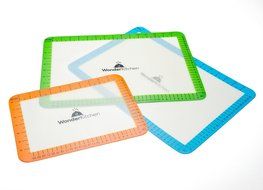 WonderKitchen Silicone Baking Mat Set - Non Stick Mats for Cookie Sheets, Toaster Ovens, Pizza Pans, and Microwave... N14