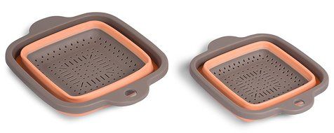 Internet&rsquo;s Best 2 Piece Collapsible Colander Strainer Set | Self Draining Pasta Bowl | Kitchen Food Washing Strainer... N4