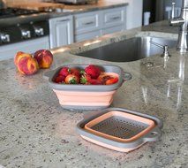 Internet&rsquo;s Best 2 Piece Collapsible Colander Strainer Set | Self Draining Pasta Bowl | Kitchen Food Washing Strainer... N9