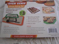 Kitchen Keepers Oven Genie Silicone Baking Mat Set of 3 Food Grade N2