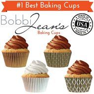 Quarterfold &amp; Dots Premium Greaseproof Cupcake Liners No Muffin Pan Needed Cupcakes Papers 64 Count - Gold, White