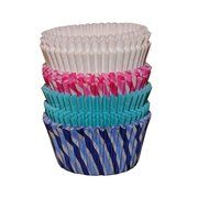 Quarterfold &amp; Dots Premium Greaseproof Cupcake Liners No Muffin Pan Needed Cupcakes Papers 64 Count - Gold, White N12