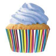 Quarterfold &amp; Dots Premium Greaseproof Cupcake Liners No Muffin Pan Needed Cupcakes Papers 64 Count - Gold, White N22