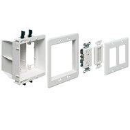 Arlington TVBU505-1 TV Box Recessed Outlet Wall Plate Kit, 2-Gang, White, 1-Pack N3